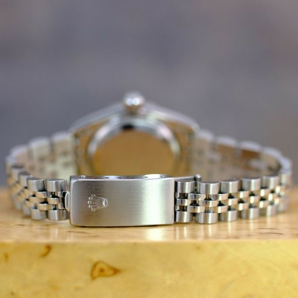 LADY ROLEX DATEJUST FACTORY SILVER DIAMOND DIAL 26MM WATCH ORIGINAL BOX & PAPERS - Picture 9 of 15